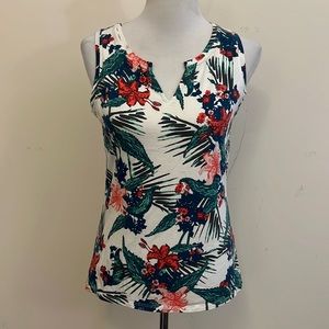 Patagonia Tropical Print Notch Neck Sleeveless Top Size Small